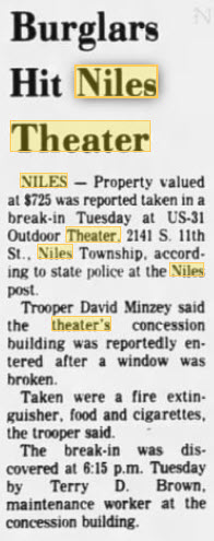 Niles 31 Outdoor Theatre - 26 Sep 1979 Robbed (newer photo)